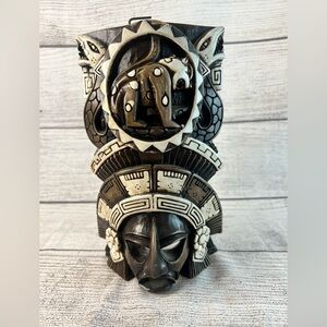 vintage Mexican Aztec/Mayan-inspired wall art mask 8 in